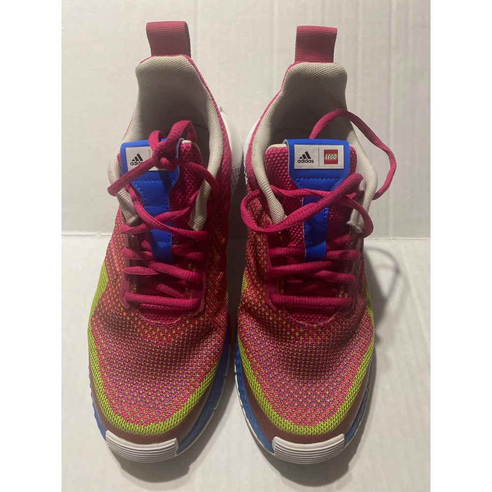 Adidas x LEGO Sport Pink Lime Green Blue Sneakers Kids Boys Girls Size 6.5